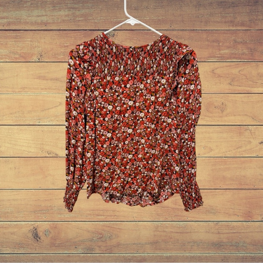 Knox Rose Floral Blouse in Red and White